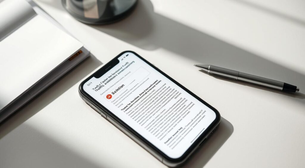 verificação de notificação de trânsito